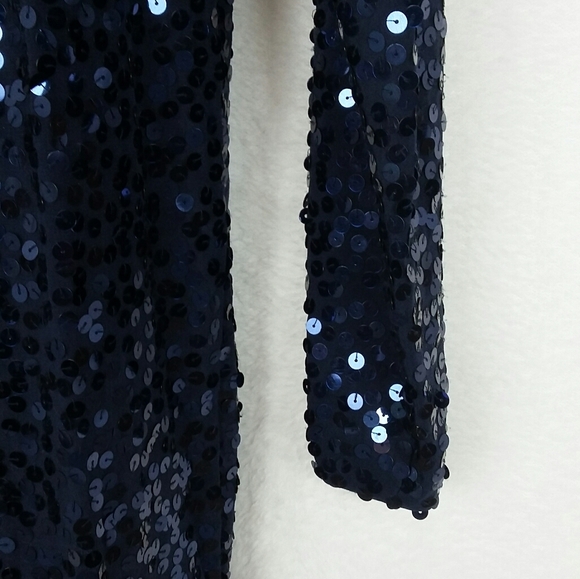 Vintage Circa 1985 Silk & Sequin Cocktail Dress - Picture 6 of 8